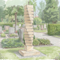 Entwurf und Design für eine Urnenstele als Gemeinschaftsgrab